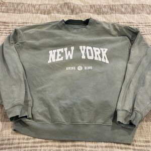 Anine Bing Men's Green Crewneck Sweater